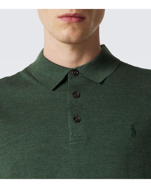 Polo Ralph Lauren Green Wool Polo Sweater for men
