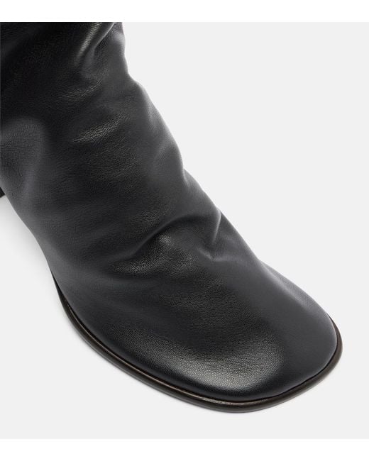 Lemaire Black Glove Leather Ankle Boots