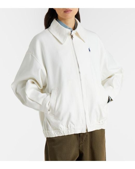 Polo Ralph Lauren White Cotton Blouson Jacket