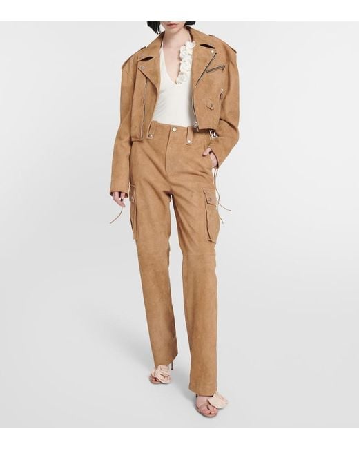 Magda Butrym Natural Suede Cargo Pants