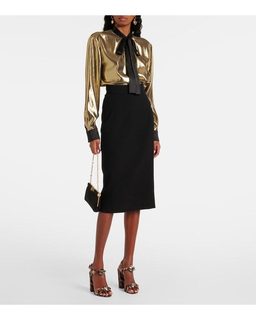 Dolce & Gabbana Metallic Keira 105 Leopard-Print Satin Sandals