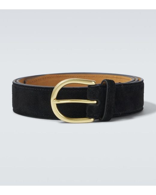 George Cleverley Black Suede Belt for men