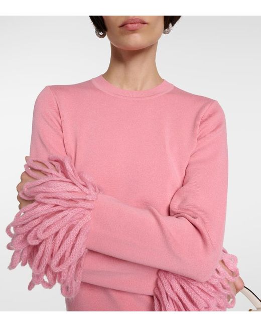Jersey de mezcla de lana con flecos J.W. Anderson de color Pink