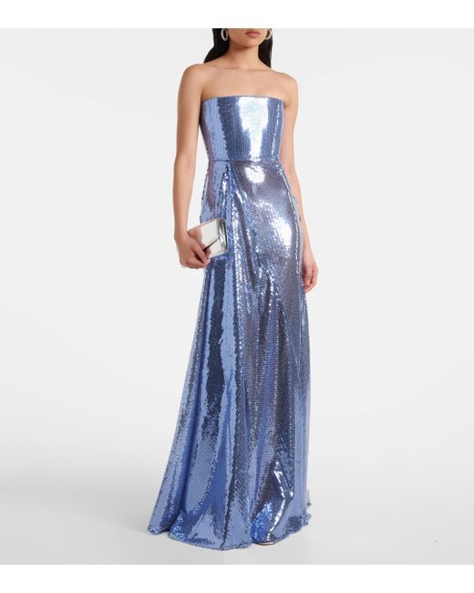 Alex Perry Blue Sequined Gown