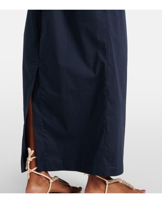Adriana Degreas Blue Cotton Maxi Skirt