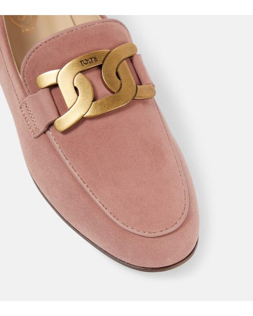 Tod's Pink Loafers Kate aus Veloursleder