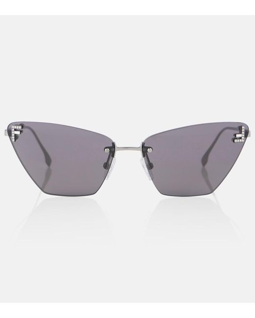 Occhiali Da Sole Cat-Eye di Fendi in Gray