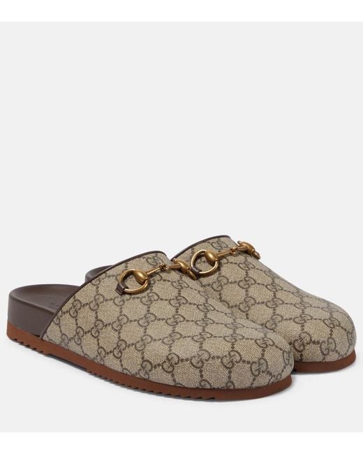 Gucci Multicolor Horsebit GG Supreme Canvas Slipper