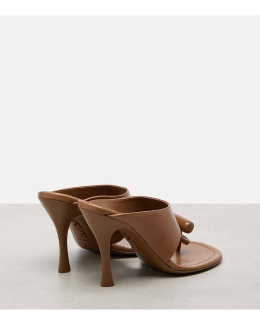 Loewe Brown Toggle 90 Leather Thong Sandals
