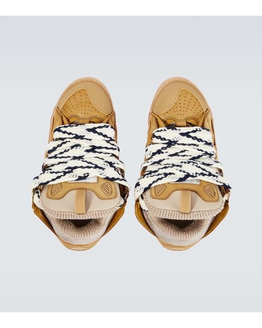 Lanvin Natural Curb Suede Sneakers for men