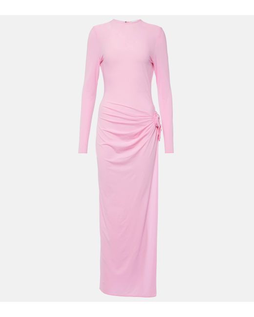 Magda Butrym Pink Draped Midi Dress