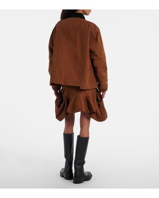 Sacai Brown X Carhartt Cotton Canvas Puffer Jacket