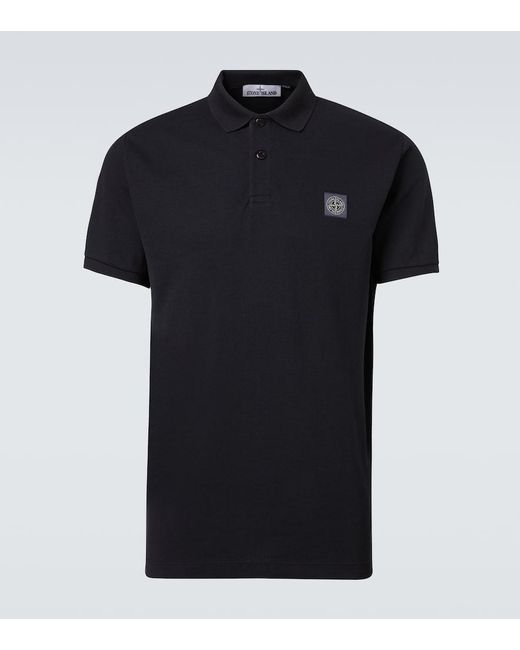 Stone Island Polohemd Compass Aus Baumwoll-Pique in Black für Herren