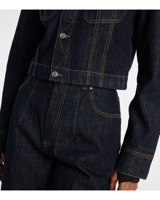 Victoria Beckham Blue Cropped Denim Jacket