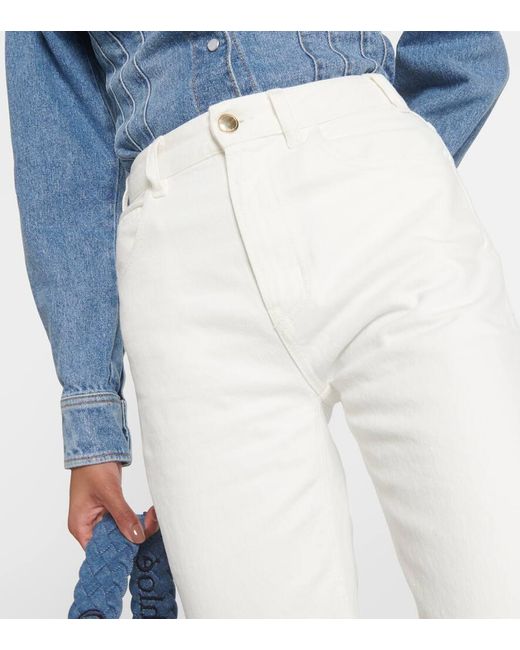 Jeans regular a vita alta di Chloé in White