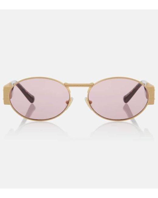 Versace Pink Medusa Deco Oval Sunglasses