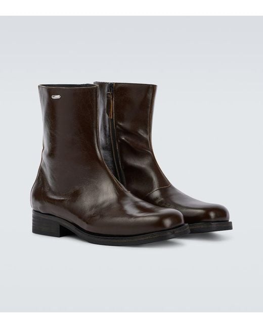 Our Legacy Brown Camion Leather Ankle Boots for men