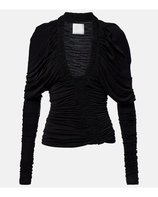 Christopher Esber Black Ruched Jersey Top