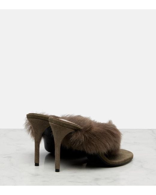 Alaïa Brown Mules Aus Shearling