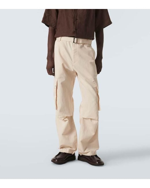 Jacquemus Natural Le Cargo Cotton And Linen Cargo Pants for men