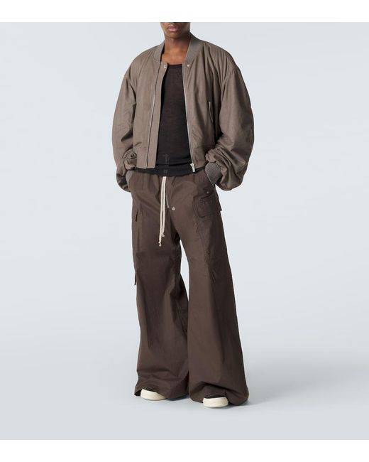 Rick Owens Brown Secchia Flight Leather Bomber Jacket for men