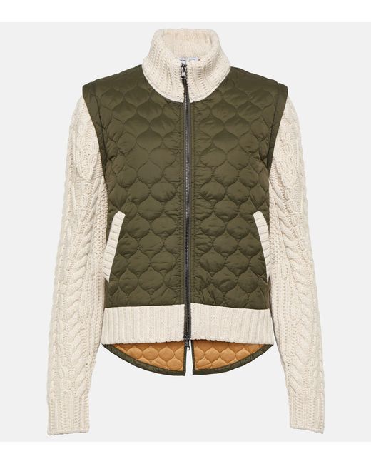 Veronica Beard Patra Quilted Nylon And Wool-blend Jacket in Green | Lyst