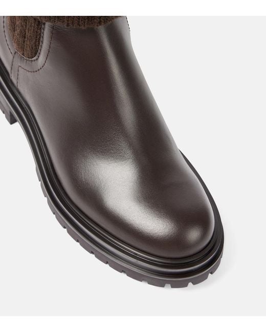 Gianvito Rossi Black Tenney Leather Chelsea Boots