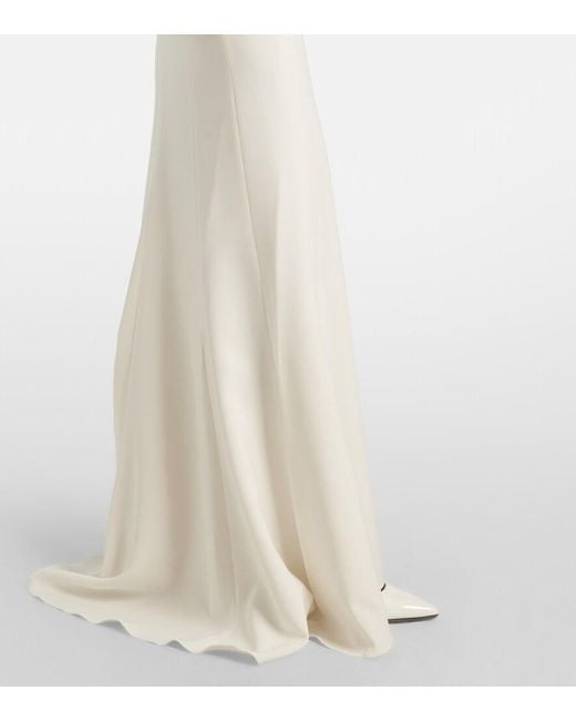 Max Mara White Bridal Corsica Embellished Cady Gown