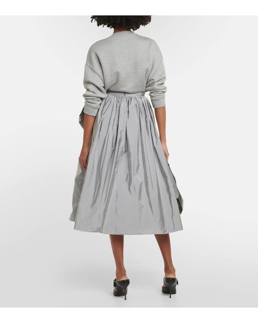 Falda midi plisada con lazo Alexander McQueen de color Gray