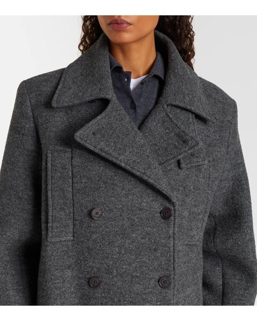 Frankie Shop Gray Scothern Virgin Wool Peacoat