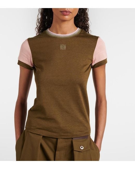 Loewe Brown Stretch-Cotton Anagram T-Shirt