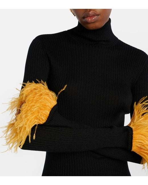 LaDoubleJ Black High Kick Cashmere And Silk Turtleneck Sweater