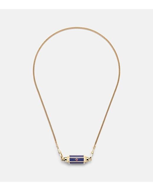 Marie Lichtenberg Natural Baby 18Kt Pendant Necklace With Lapis And Rubies