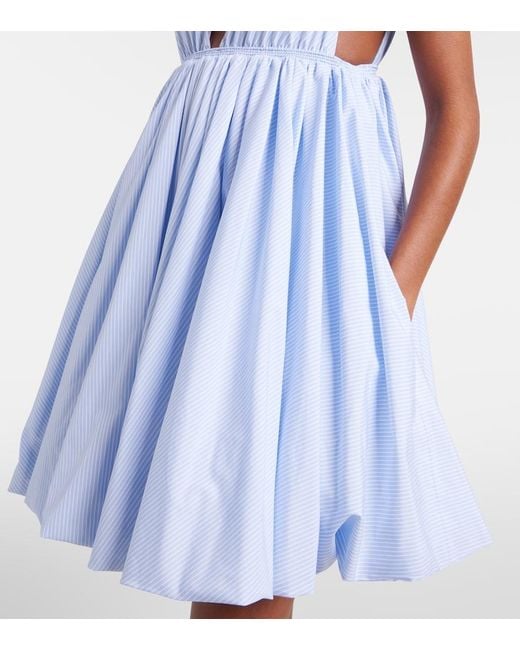 Alaïa Blue Striped Cotton Poplin Minidress
