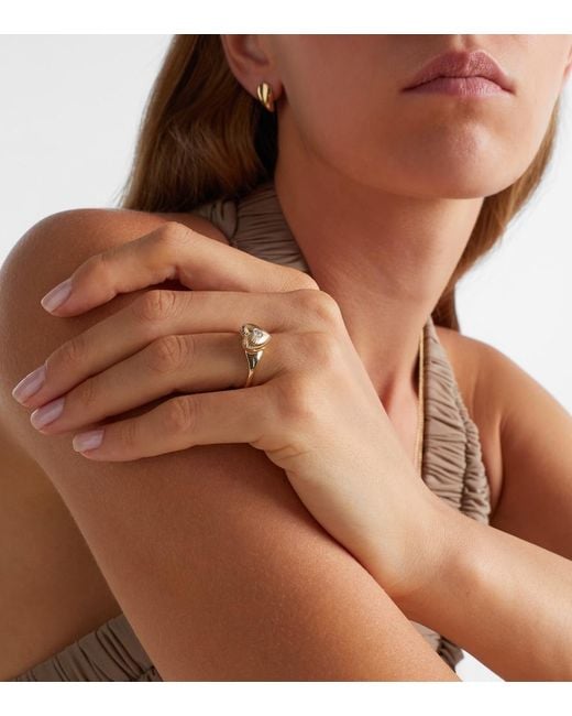 PERSÉE White 9Kt Ring With Diamond