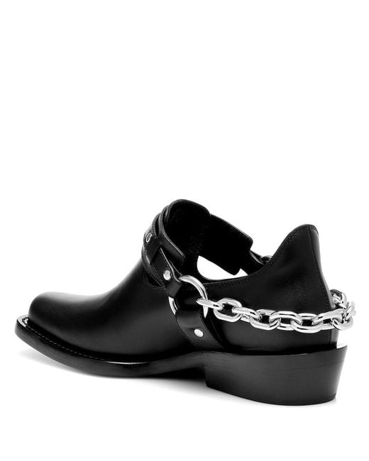 Rabanne Black Moto Leather Ankle Boots