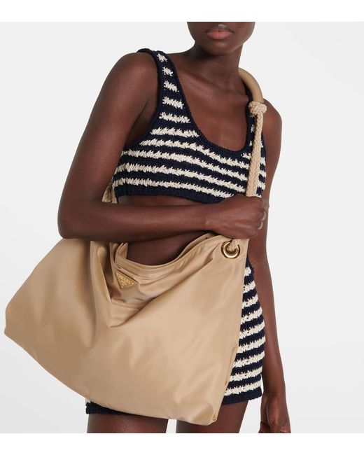 Bolso Mariner Large De Re-Nylon Prada de color Natural