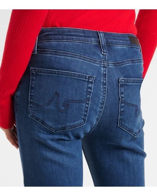 AG Jeans Blue Mid-Rise Flared Jeans Tropea