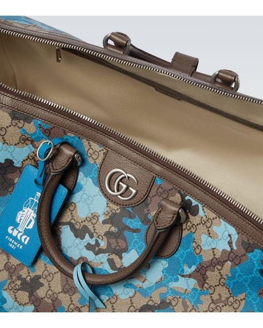 Gucci Blue Large Gg Canvas Duffel Bag for men