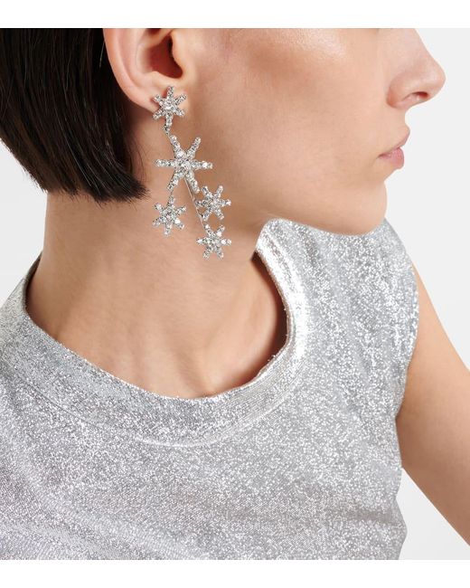 Jennifer Behr White Chiron Embellished Drop Earrings