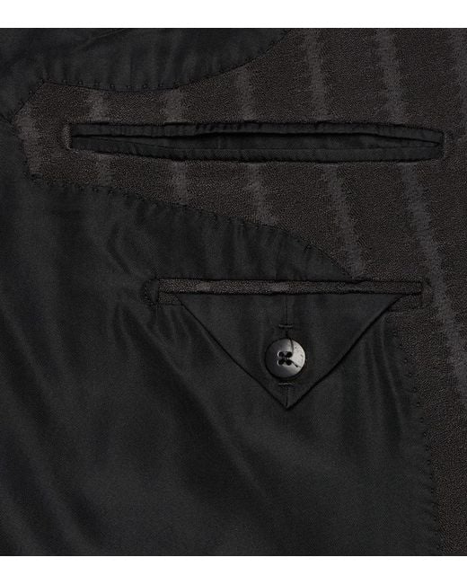 Tom Ford Blue Striped Jacquard Blazer for men