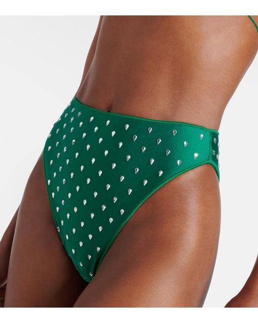 Oseree Green Gem Embellished Bikini