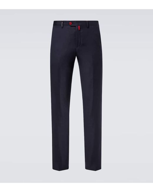 Kiton Blue Wool Pants for men