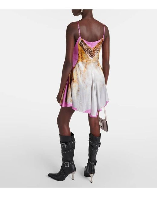 Y. Project Pink Printed Slip Dress