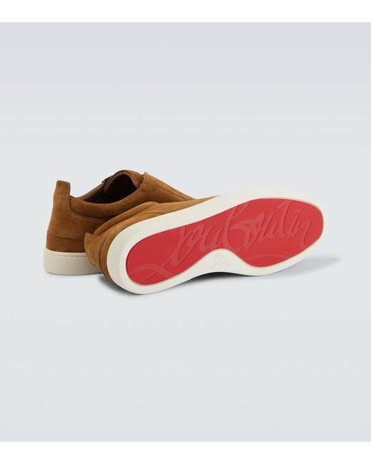 Christian Louboutin Brown St Louis Low-Top Leather Trainers for men