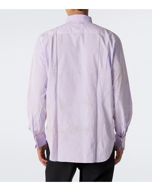Prada Purple Printed Cotton Shirt for men