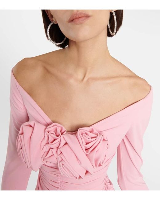 Magda Butrym Pink Jersey-Minikleid mit Rüschen