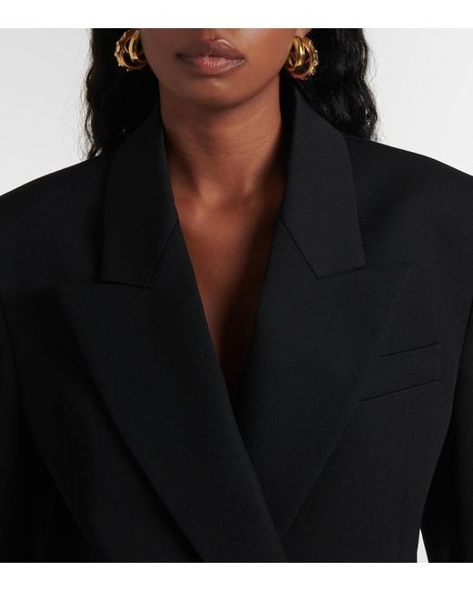 Blazer De Grisalla De Lana Virgen Con Apliques Valentino de color Black