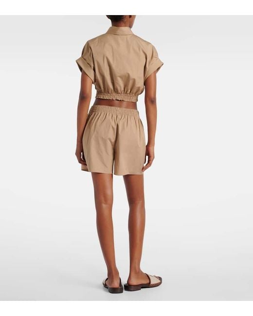 Miu Miu Natural Cropped-Top Aus Baumwollpopeline