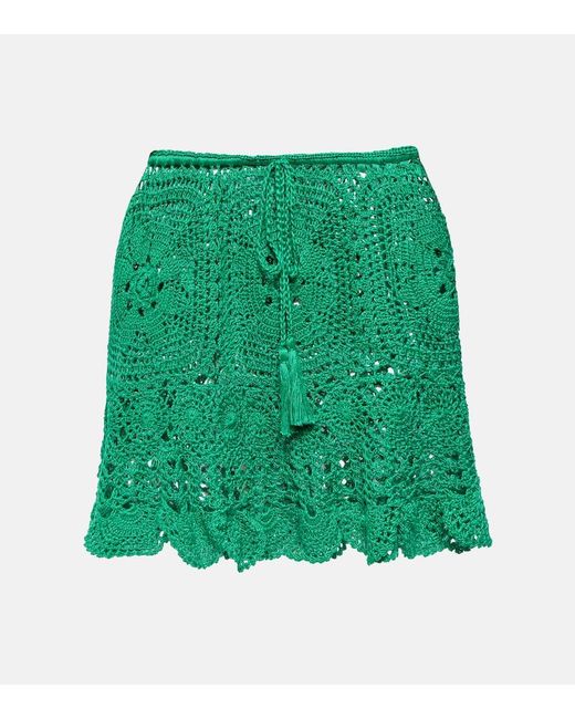 Mini-Jupe En Crochet De Coton Anna Kosturova en coloris Green
